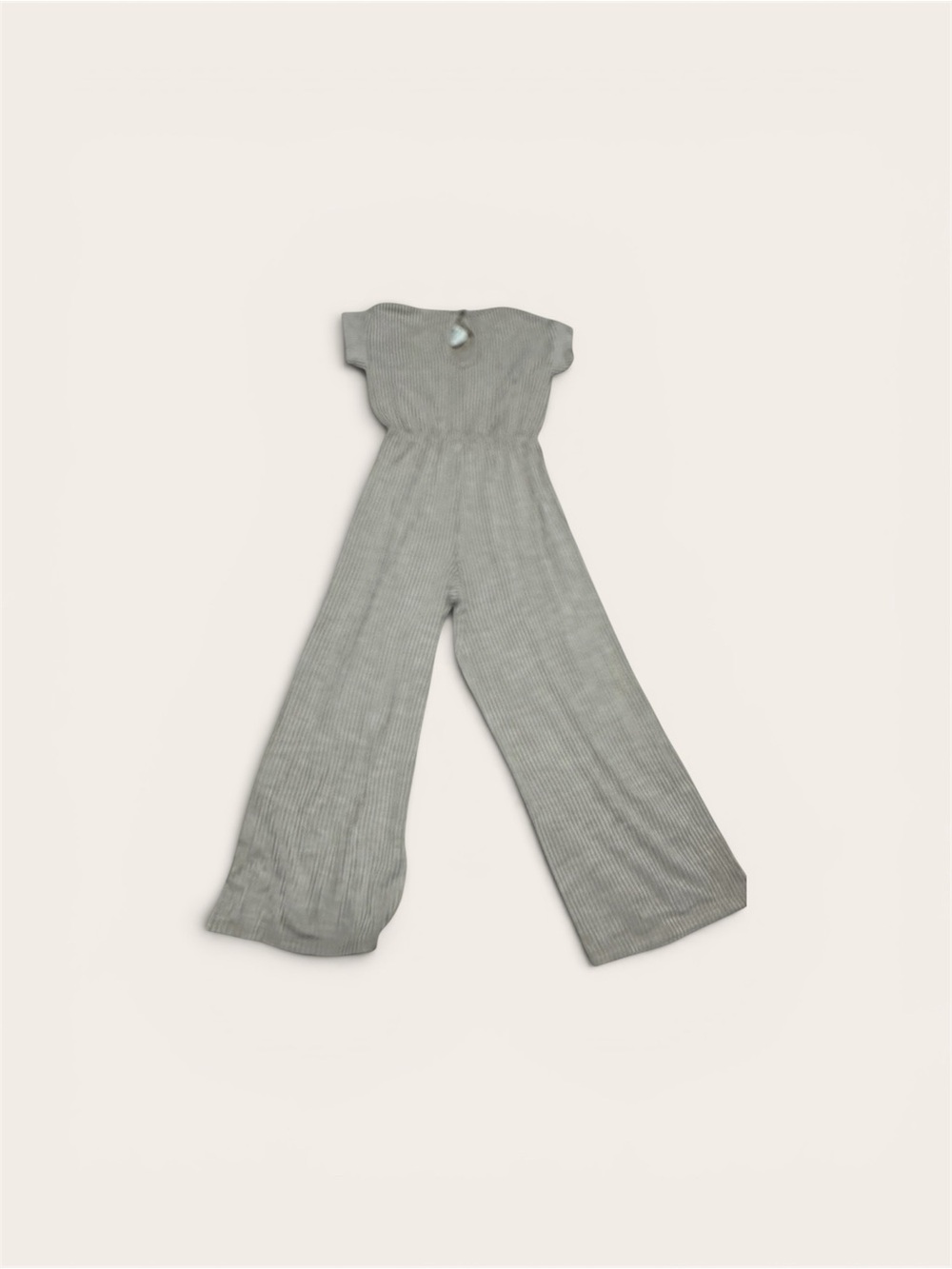 Ribbed Wide-Leg Jumpsuit in Sage Gray